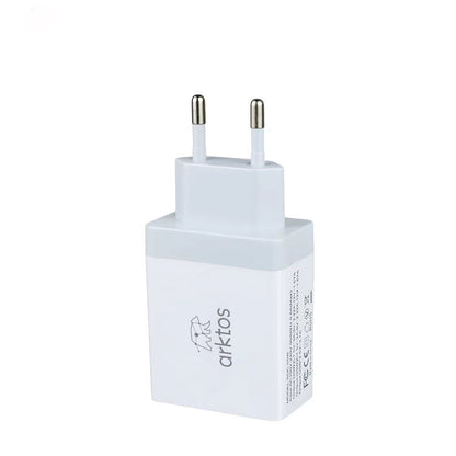 Arktos HyperCharge Quattro 55W, 4-Port 55W Wall Charger with Power Delivery / QC3.0 & PPS, WhiteArktos HyperCharge Quattro 55W, 4-Port Wall Charger 55W with Power Delivery / QC3.0 & PPS, White