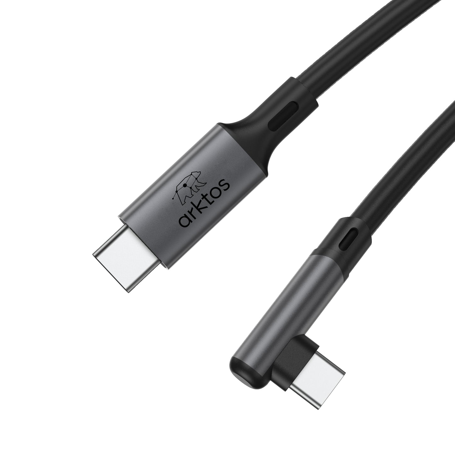 Arktos Hyperconnect 5μ. Elbow Καλώδιο Γωνιακό 90° USB-C σε USB-C 3.0, 5Gbps / 100W, Νάυλον Ύφανση για Oculus / iPad / Samsung