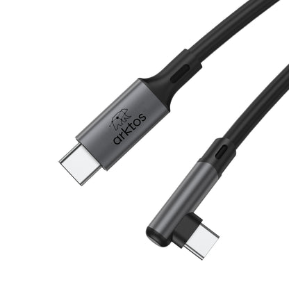 Arktos Hyperconnect 5μ. Elbow Καλώδιο Γωνιακό 90° USB-C σε USB-C 3.0, 5Gbps / 100W, Νάυλον Ύφανση για Oculus / iPad / Samsung