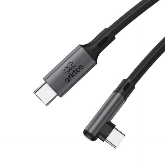 Arktos Hyperconnect 5μ. Elbow Καλώδιο Γωνιακό 90° USB-C σε USB-C 3.0, 5Gbps / 100W, Νάυλον Ύφανση για Oculus / iPad / Samsung