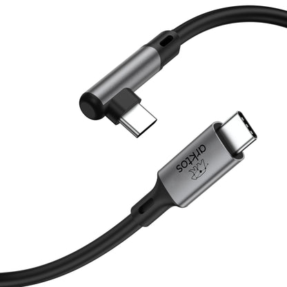 Arktos Hyperconnect 5μ. Elbow Καλώδιο Γωνιακό 90° USB-C σε USB-C 3.0, 5Gbps / 100W, Νάυλον Ύφανση για Oculus / iPad / Samsung