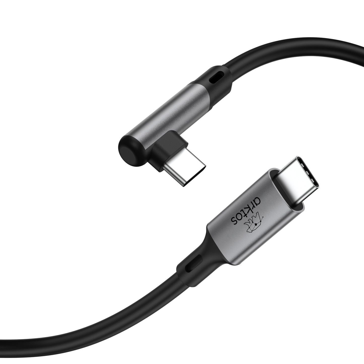 Arktos Hyperconnect 5μ. Elbow Καλώδιο Γωνιακό 90° USB-C σε USB-C 3.0, 5Gbps / 100W, Νάυλον Ύφανση για Oculus / iPad / Samsung