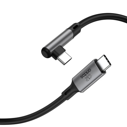 Arktos Hyperconnect 5μ. Elbow Καλώδιο Γωνιακό 90° USB-C σε USB-C 3.0, 5Gbps / 100W, Νάυλον Ύφανση για Oculus / iPad / Samsung