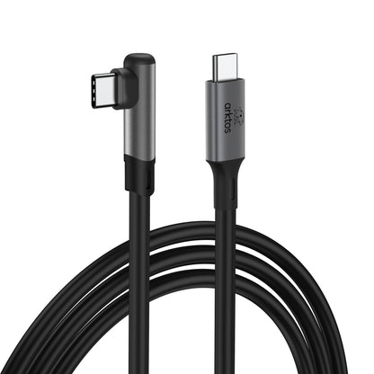 Arktos Hyperconnect 5μ. Elbow Καλώδιο Γωνιακό 90° USB-C σε USB-C 3.0, 5Gbps / 100W, Νάυλον Ύφανση για Oculus / iPad / Samsung