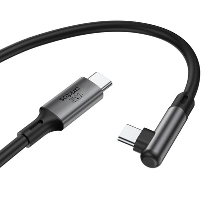 Arktos Hyperconnect 5μ. Elbow Καλώδιο Γωνιακό 90° USB-C σε USB-C 3.0, 5Gbps / 100W, Νάυλον Ύφανση για Oculus / iPad / Samsung