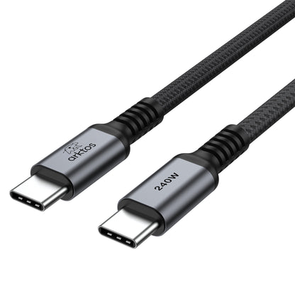 Arktos Hyperconnect 4.5m. Cable USB-C to USB-C 240W, Nylon Braided, Silver