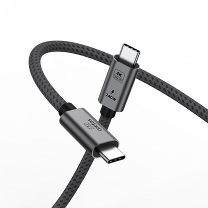 Arktos Hyperconnect 7m. USB-C to USB-C 3.2 Gen2 Cable, 20Gbps, Nylon Braided, Silver