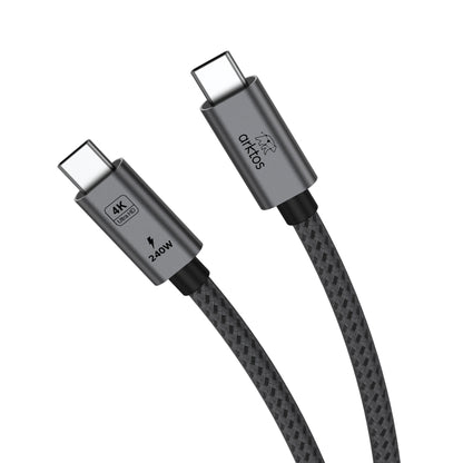 Arktos Hyperconnect 3m. USB-C to USB-C 3.2 Gen2 Cable, 20Gbps / 240W, with Nylon Weave, Silver
