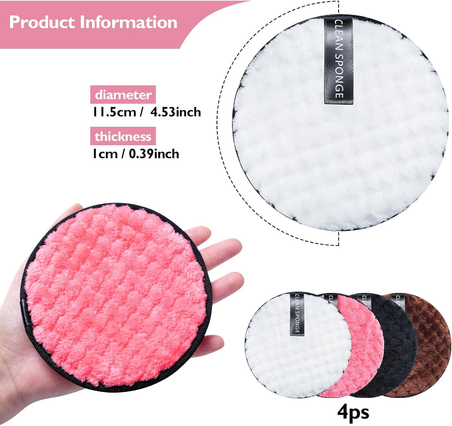 AJ 4pcs Makeup Remover, Makeup Remover Cloths set of 4pcs