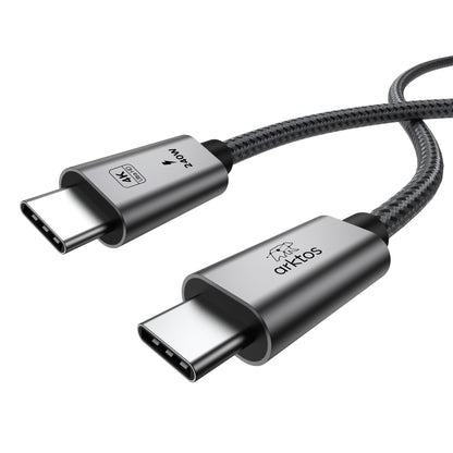 Arktos Hyperconnect 3m. USB-C to USB-C 3.2 Gen2 Cable, 20Gbps / 240W, with Nylon Weave, Silver
