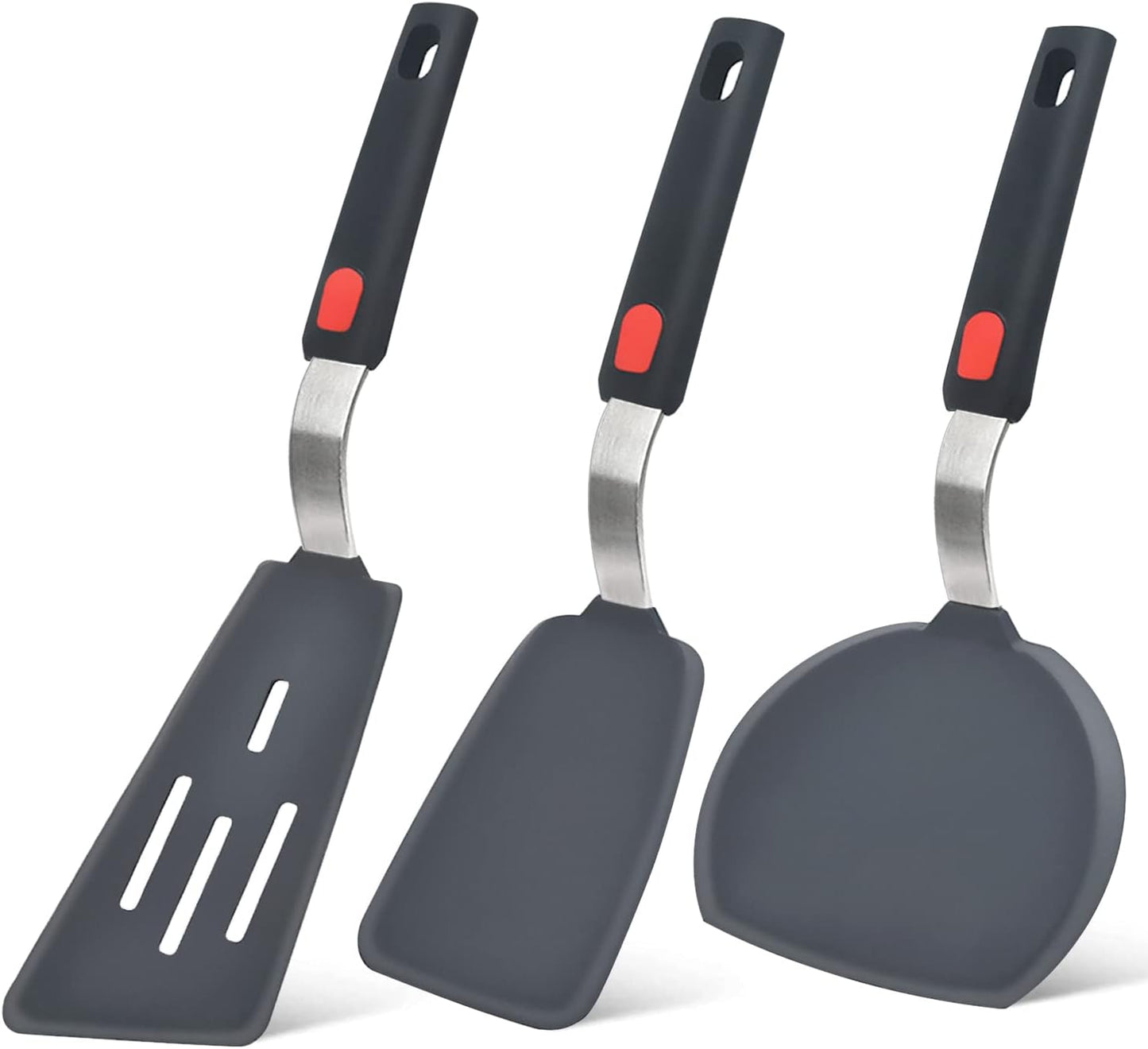 AJ Silicone Spatula Turner, Non-stick Cooking Spatulas with Resistance to up to 315 °C, Set of 3