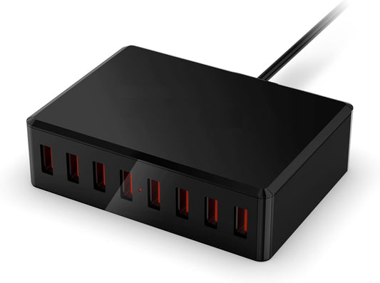 AJ Sparkit 8, 50W 8-Port Charging Hub with 8 USB-A Ports, with Intelligent Triage & Temperature Control, Black
