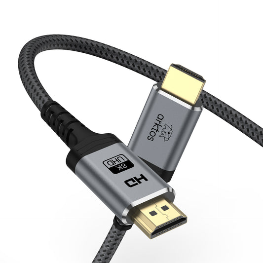 Arktos HyperConnect HDMI v2.1 8K@60Hz / 4K@120Hz, eARC, 48Gbps, HDR, 2m. Cable with Nylon Braid & Golden Connectors, Black