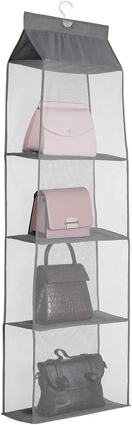 AJ 4-Tier Hanging Purse Organizer for Closet 120 x 40 x 16cm, grey