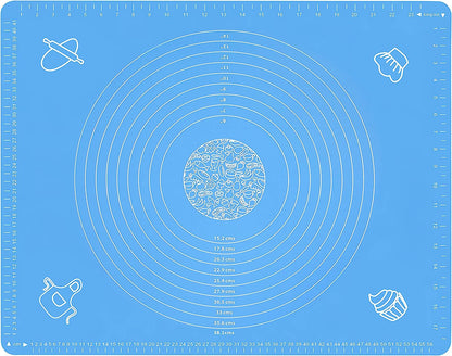 AJ Silicone Baking Mat, BPA Free Non stick and Non Slip Table Sheet 65 x 45cm, Blue