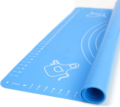 AJ Silicone Baking Mat, BPA Free Non stick and Non Slip Table Sheet 65 x 45cm, Blue
