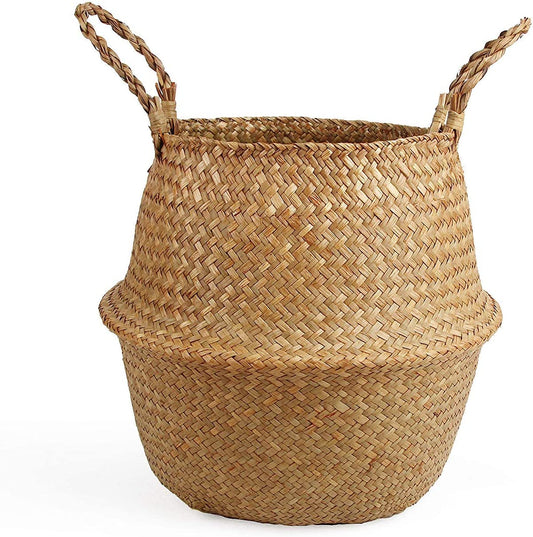 AJ Woven Seagrass Basket, XLarge 35 x 30cm, Natural Brown
