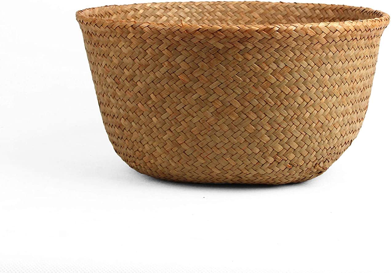 AJ Woven Seagrass Basket, Small 20 x 22cm, Natural Brown
