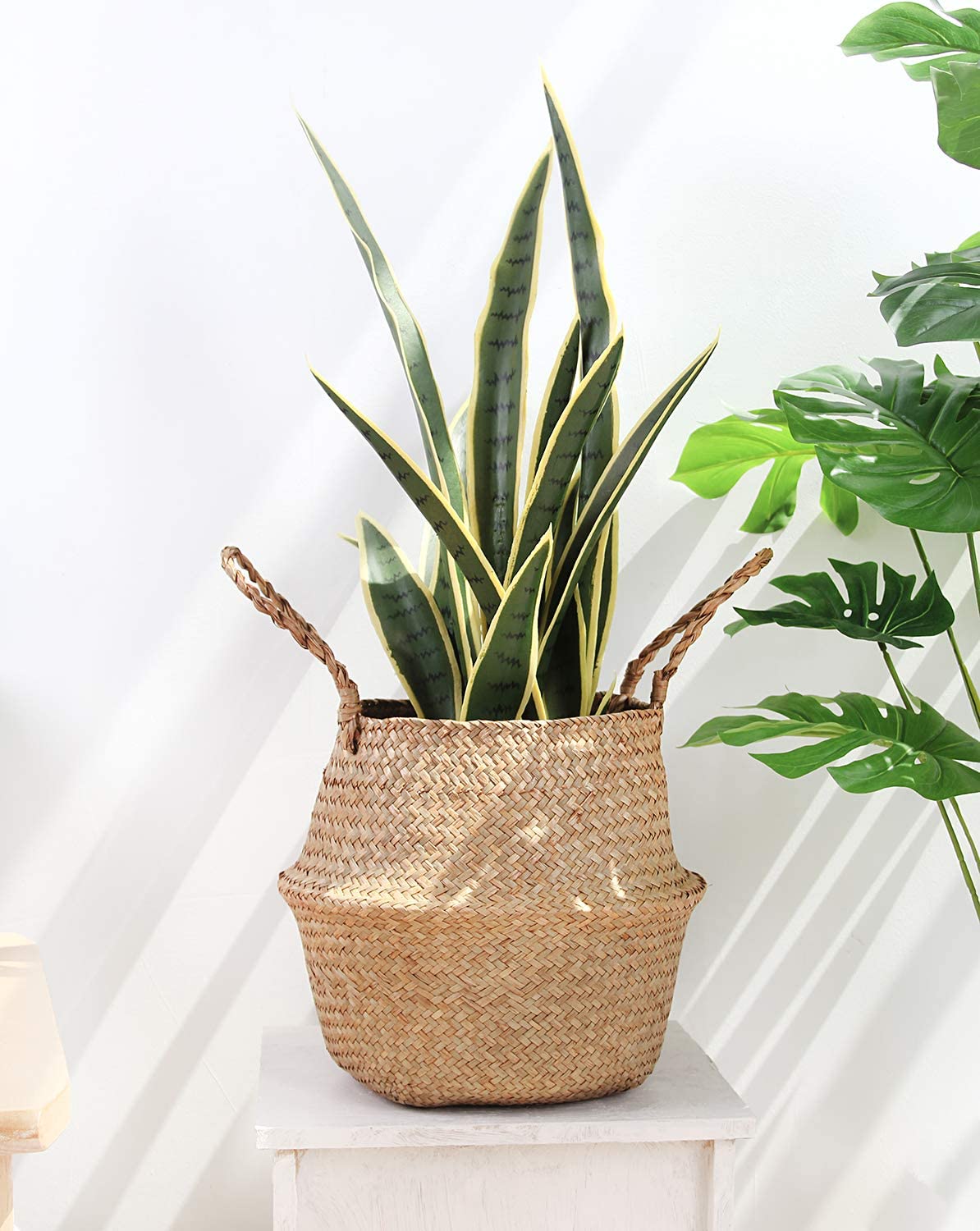 AJ Woven Seagrass Basket, Small 20 x 22cm, Natural Brown