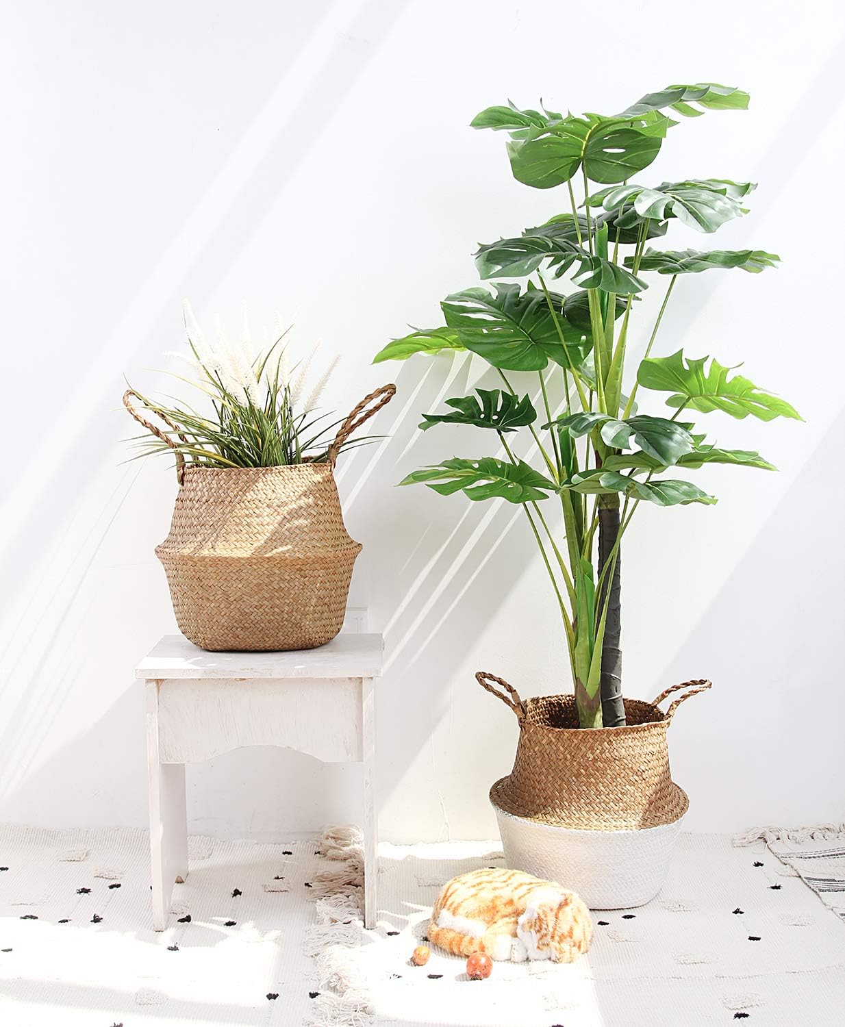 AJ Woven Seagrass Basket, Small 20 x 22cm, Natural Brown